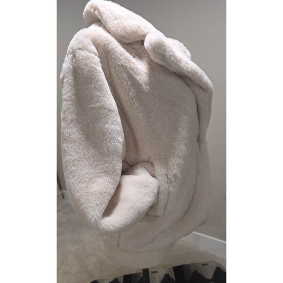 Ambiance Outerwear Plush Faux Fur Coat Beige Womens M Soft & Cozy - Picture 6 of 7